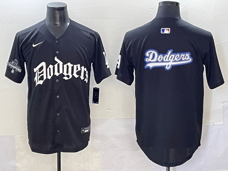 Men 2025 Los Angeles Dodgers Blank Black Seventh generation Joint Name Nike MLB Jersey style 28->los angeles dodgers->MLB Jersey